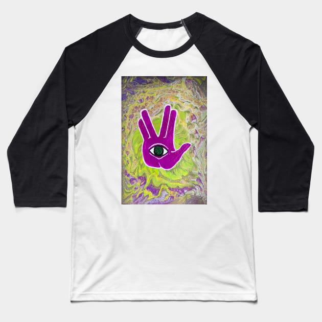 Rezz Eye Purple Baseball T-Shirt by psychedeliaart9